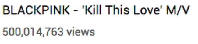"Kill This Love" é o MV mais rápido a ultrapassar 500M de visualizações