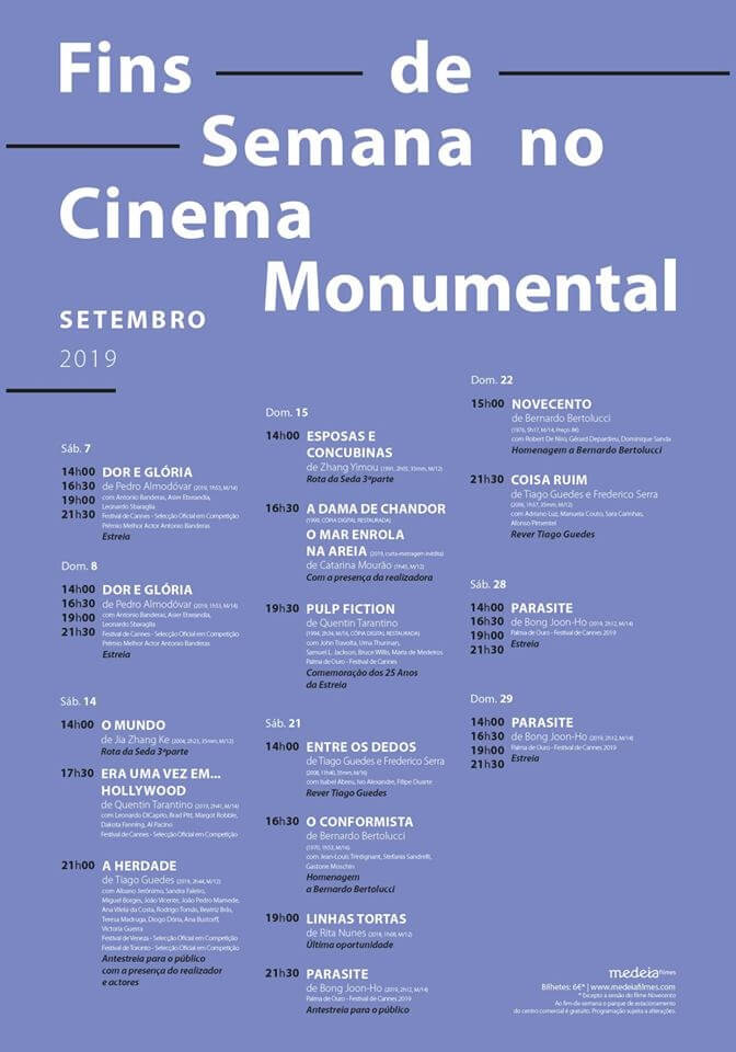 Filmes Asiáticos no Cinema Monumental em Lisboa - Setembro 2019