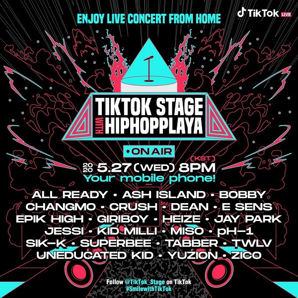 Jay Park e mais Artistas anunciados no Concerto TikTok
