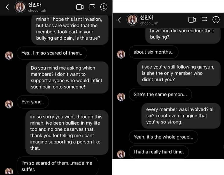 ILUV Minah conversa com seguidora Minah acusa as outras integrantes do grupo de terem praticado bullying
