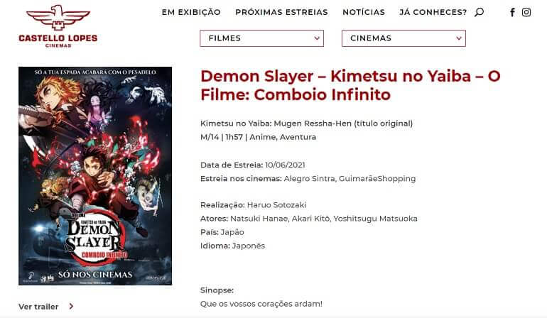 Demon Slayer – Kimetsu No Yaiba – O filme Comboio Infinito castello lopes salas