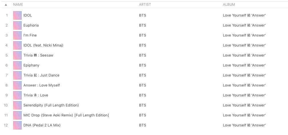 BTS ocupam todo o Top 12 do iTunes dos EUA com novo Álbum