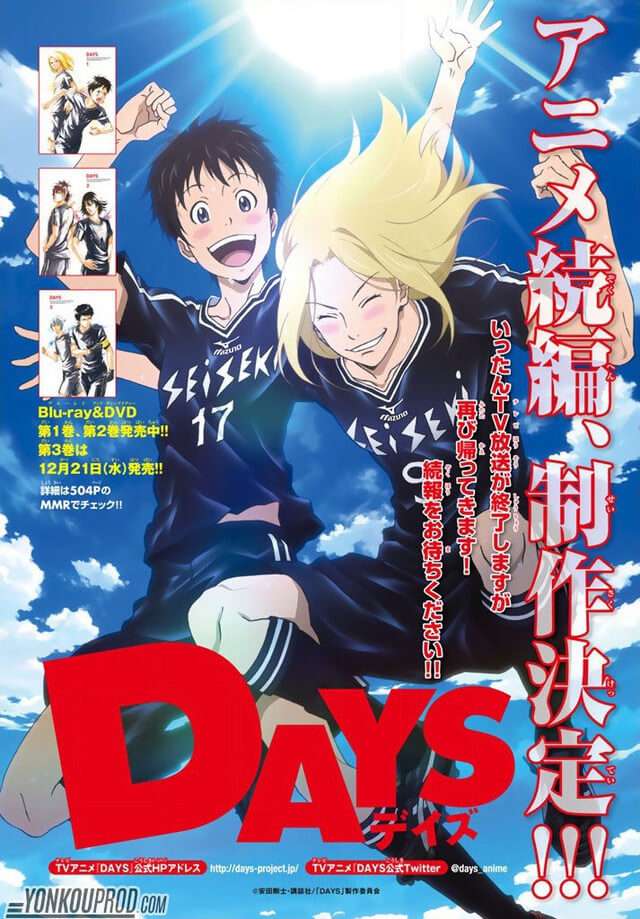 DAYS vai Regressar após Final do Segundo Cour | Anime