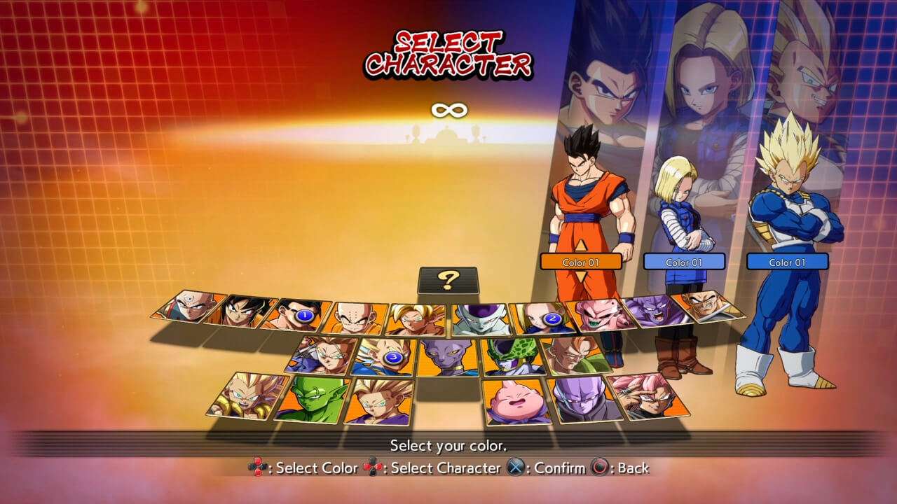 Dragon Ball FighterZ Character Selection
