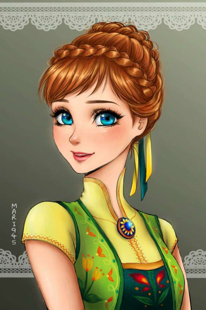 Disney em Anime - Anna Frozen
