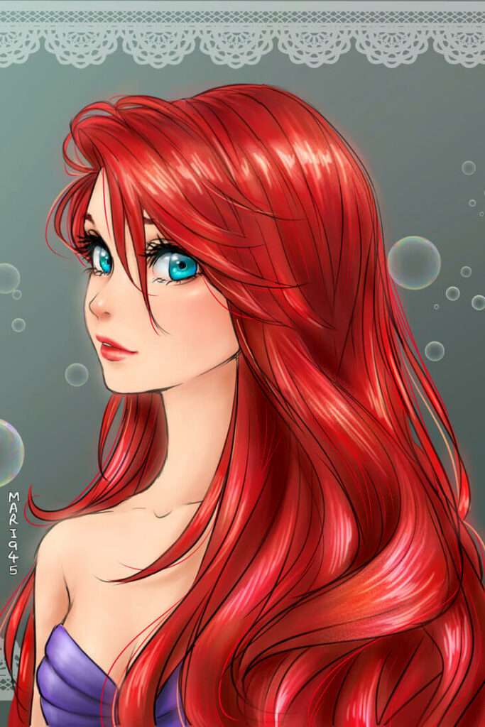 Disney em Anime - Ariel Pequena Sereia
