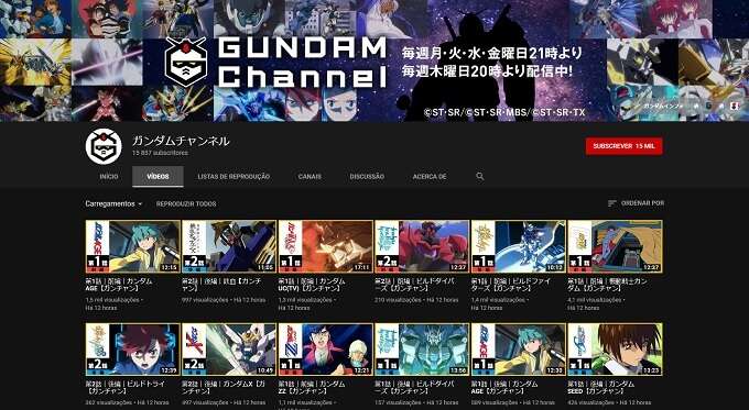 Gundam Channel - Sunrise lança Novo Canal YouTube