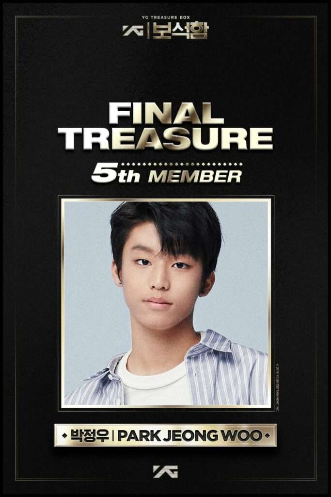 Jeongwoo YG anuncia 5 Membro para o Novo Grupo do YG Treasure Box