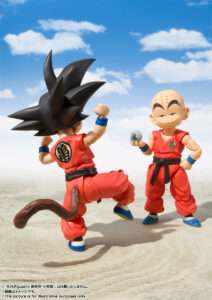 Kuririn de Dragon Ball pela SH Figuarts Kuririn com Goku