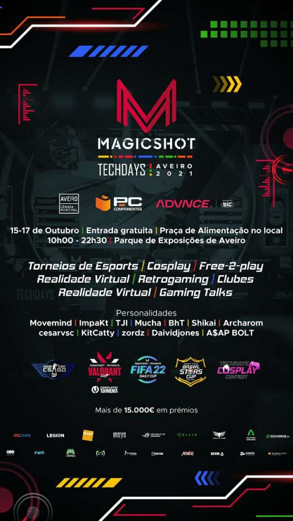 Magicshot Techdays Aveiro 2021 - Videojogos, Cosplay e muito mais!