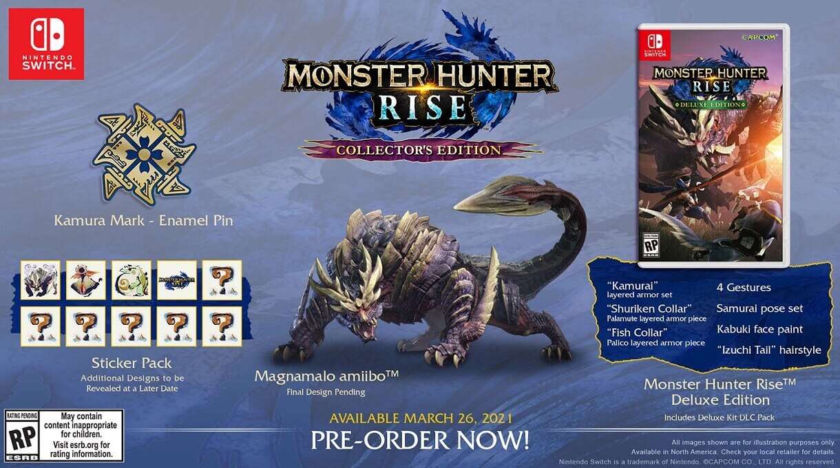 Edição de coleccionador de Monster Hunter Rise