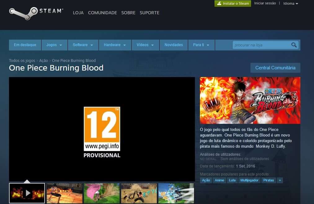 One Piece Burning Blood anunciou Chegada ao PC