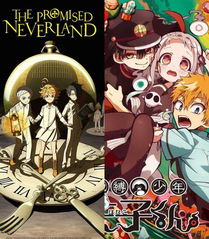 TOP 10 Anime para o Halloween the promised neverland_Jibaku Shounen Hanako-kun_animes halloween 2021
