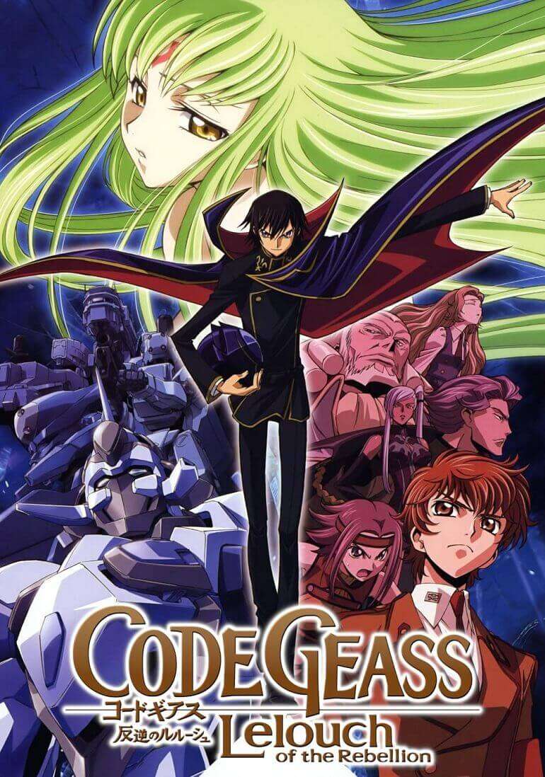 Code Geass - Hangyaku no Lelouch (Code Geass Lelouch of the Rebellion) post primeira temporada Top Melhores Séries Anime da História segundos os japoneses