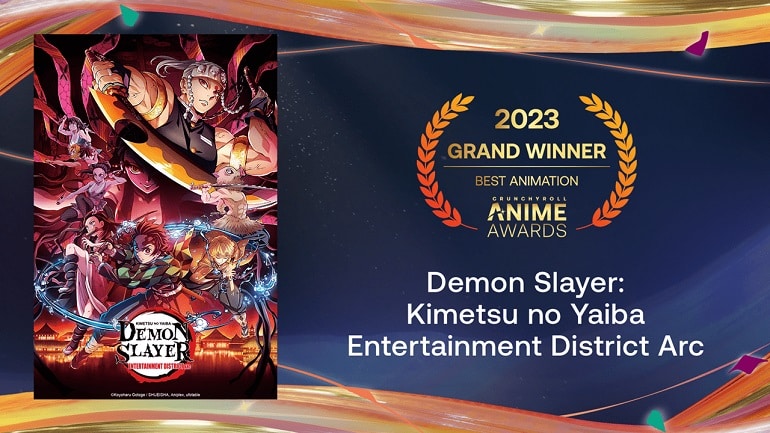 Anime Awards Crunchyroll 2022 melhor animação Kimetsu no Yaiba Yuukaku-hen Cyberpunk: Edgerunners é o Anime do Ano dos Anime Awards da Crunchyroll